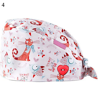 Floral Soft Hat Sweat-absorbent Scrub Cap