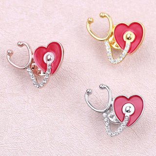 Doctor Nurse Stethoscope Shape Medical Medicine Brooch Pins