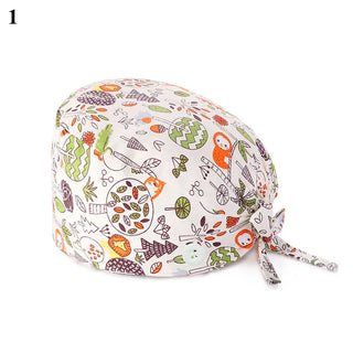 Floral Soft Hat Sweat-absorbent Scrub Cap