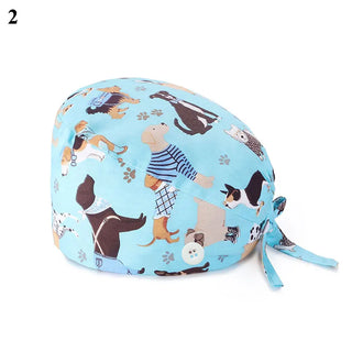 Floral Soft Hat Sweat-absorbent Scrub Cap