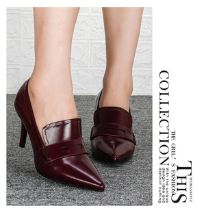 Pointed Toe Thin Heels Leather Dress Shoe