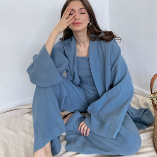 Long-Sleeved Kimono Pajamas