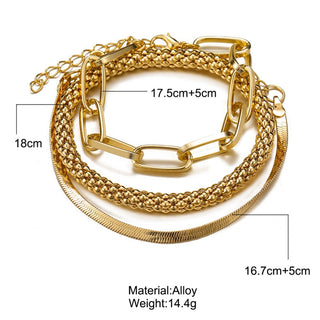 3PCS/Set Chain Bracelets