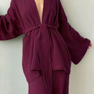 Long-Sleeved Kimono Pajamas