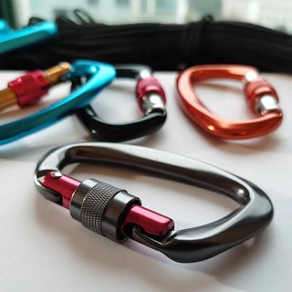 25KN Professional Climbing Carabiner D Shape Aluminum Safety Lock