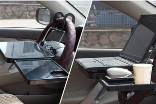 Foldable Car Steering Wheel Tray and Desk Useful for Home Health and Hospice Clinician’s Patient Visit