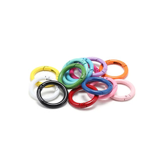 5Pcs/Lot 21 Colors Metal O Ring Spring Clasp Openable Round Carabiner