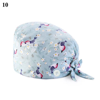 Floral Soft Hat Sweat-absorbent Scrub Cap