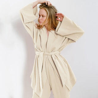 Long-Sleeved Kimono Pajamas