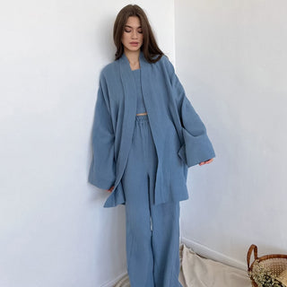 Long-Sleeved Kimono Pajamas