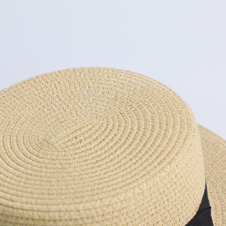 Flat-brim Bowknot Straw Beach Hat