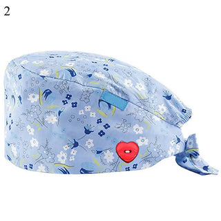 Floral Soft Hat Sweat-absorbent Scrub Cap