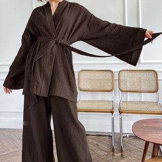 Long-Sleeved Kimono Pajamas