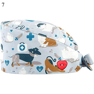 Floral Soft Hat Sweat-absorbent Scrub Cap