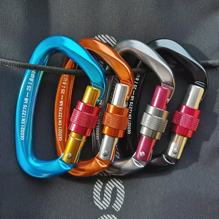 25KN Professional Climbing Carabiner D Shape Aluminum Safety Lock