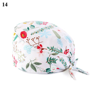 Floral Soft Hat Sweat-absorbent Scrub Cap