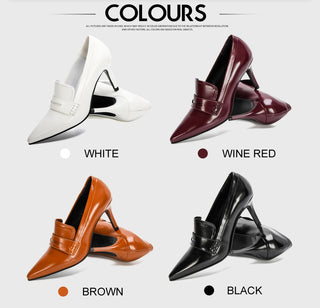 Pointed Toe Thin Heels Leather Dress Shoe