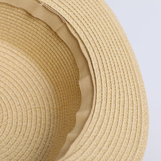 Flat-brim Bowknot Straw Beach Hat