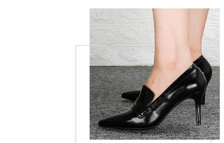 Pointed Toe Thin Heels Leather Dress Shoe