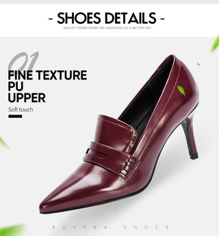 Pointed Toe Thin Heels Leather Dress Shoe