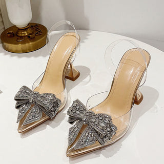 Transparent Crystal Bowknot High Heels