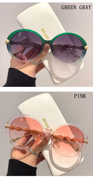 Retro Gradient Round Sunglasses Women