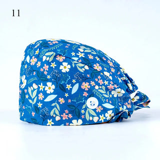 Floral Soft Hat Sweat-absorbent Scrub Cap