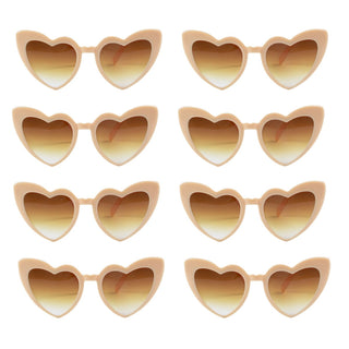 6/8 Pairs Heart Shaped Retro Sunglasses