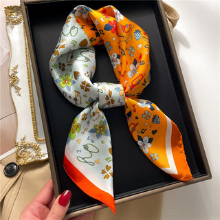 Satin Silk Patterned Scarf