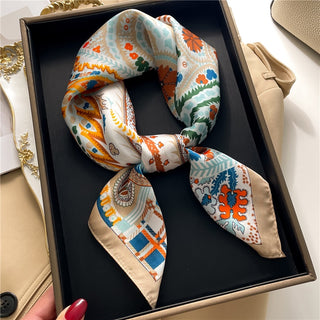 Satin Silk Patterned Scarf