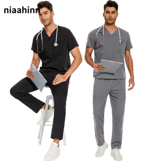 Men's Scrubs  V-neck Medical Uniform Set