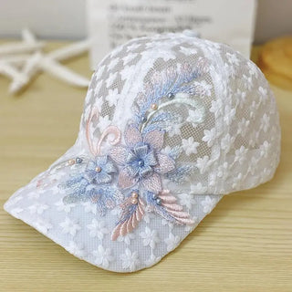 Mesh Lace Embroidered Baseball Cap (For AU/UK/USA only)