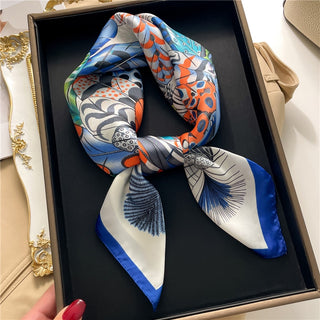 Satin Silk Patterned Scarf