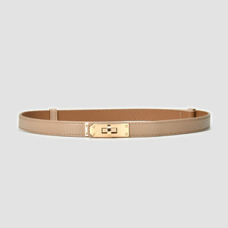 Leather Gold Knot Buckle Waist Belt