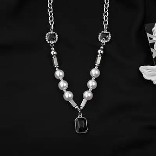 Pearl Rhinestones Necklace For Men