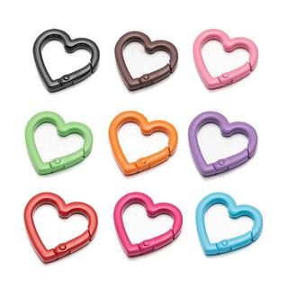 5pc 21/25mm Heart Key Ring Snap Clip