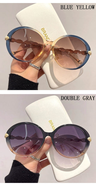 Retro Gradient Round Sunglasses Women