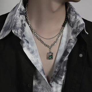 Pearl Rhinestones Necklace For Men