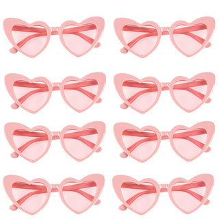 6/8 Pairs Heart Shaped Retro Sunglasses