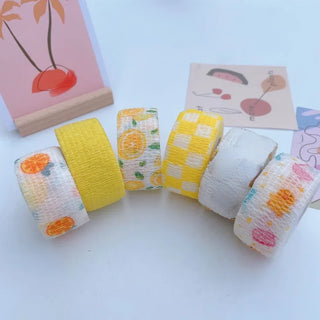 1 Roll 2.5*450cm Disposable Self-adhesive Elastic Fruits Bandage