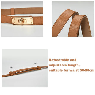 Leather Gold Knot Buckle Waist Belt