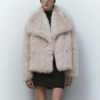 Fake Fox Fur Jacket Overcoat