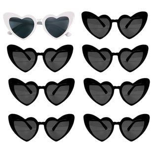 6/8 Pairs Heart Shaped Retro Sunglasses