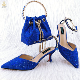 Women's Rhinestone Shoes And Bag Set (See more options)