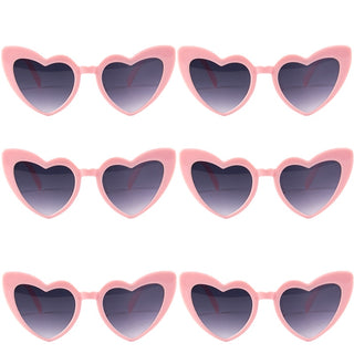 6/8 Pairs Heart Shaped Retro Sunglasses