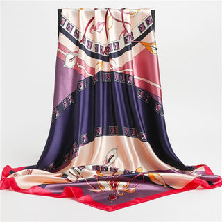 Printed Silk Satin Neckerchief Shawl Scarf