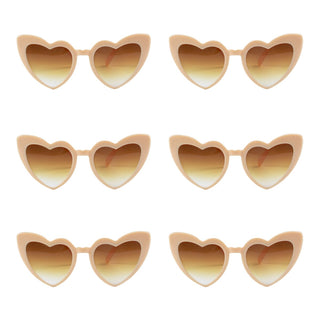 6/8 Pairs Heart Shaped Retro Sunglasses