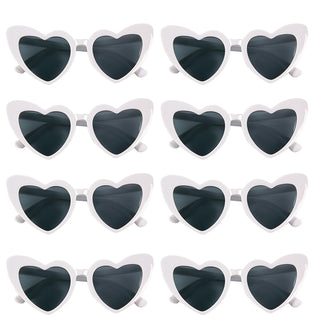 6/8 Pairs Heart Shaped Retro Sunglasses