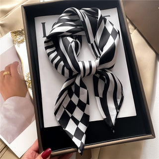 Satin Silk Patterned Scarf