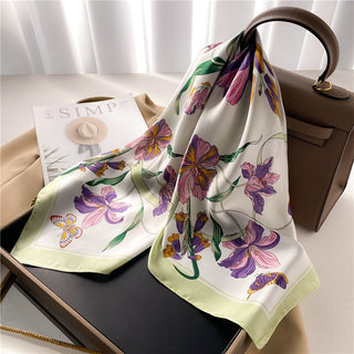 Satin Silk Patterned Scarf